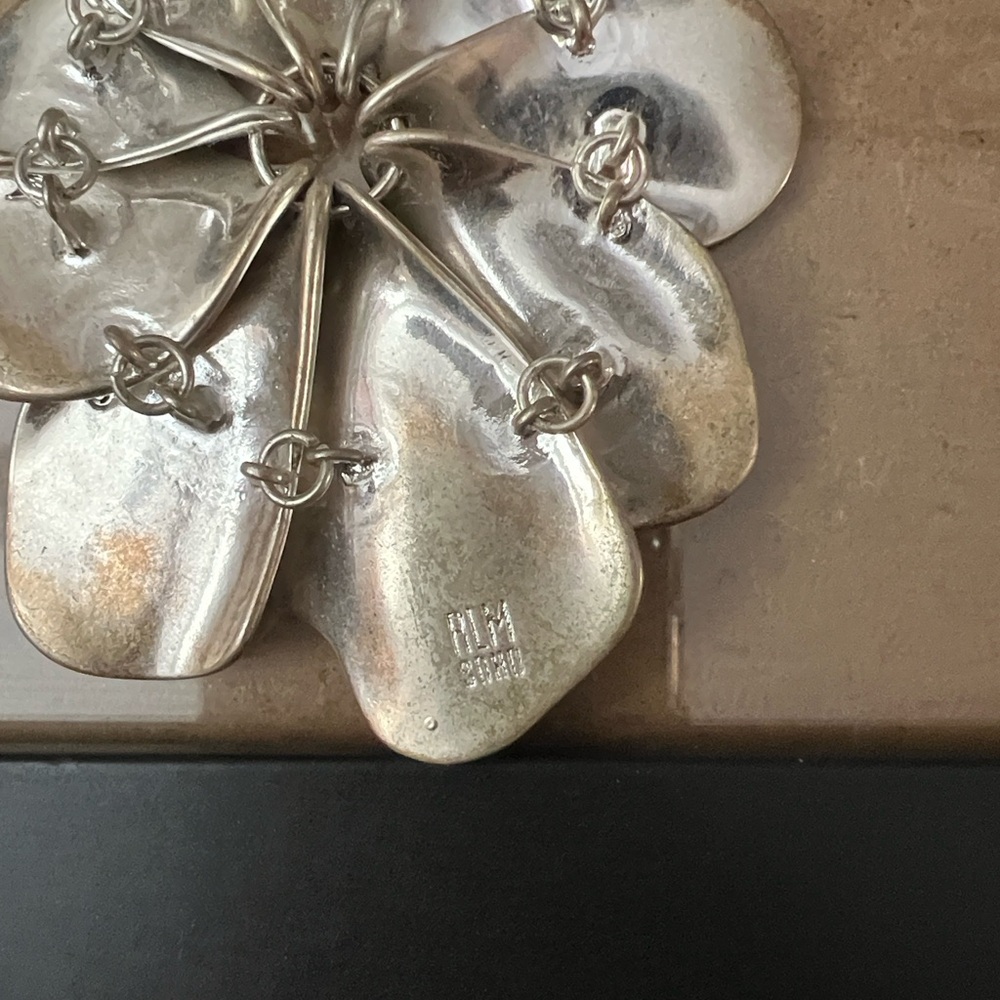 Robert Lee Morris Silver Sculptural Flower Collar Necklace - Picture 2 of 5